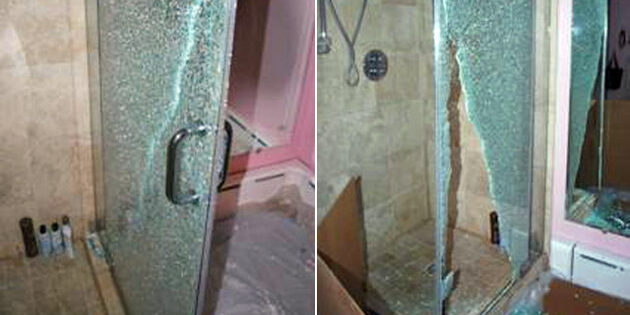 Glass Shower Shattered Door bath remodeling contractor la crosse wi